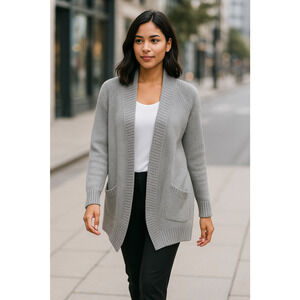 KF KaufmanFranco Collective Gray Knit Cardigan Sweater XS Oversized